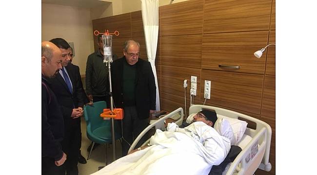Başkan Kutlu Akıncılar Belediye Başkanı Çetinkaya&#39;ya geçmiş olsun dileklerinde bulundu