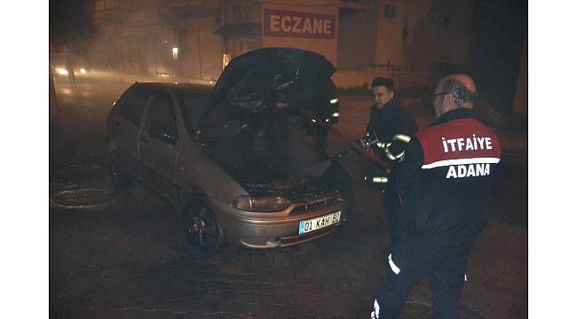 Hareket halindeki otomobil yandı