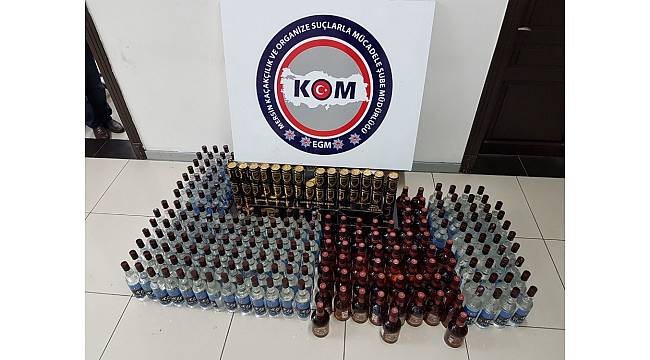 Mersin'de 417 şişe sahte içki ele geçirildi