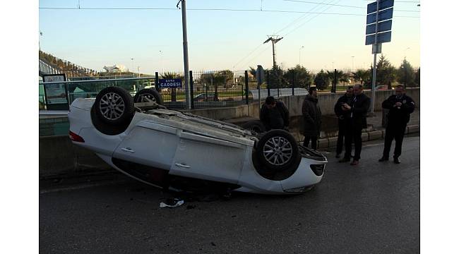Samsun'da otomobil takla attı: 1 yaralı