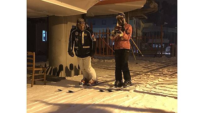 Sarıkmış Cıbıltepe Kayak Merkezi'nde gece kayağı yapıldı