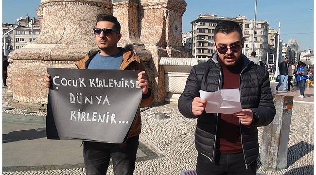 Taksim'de "çocuk istismarı" eylemi