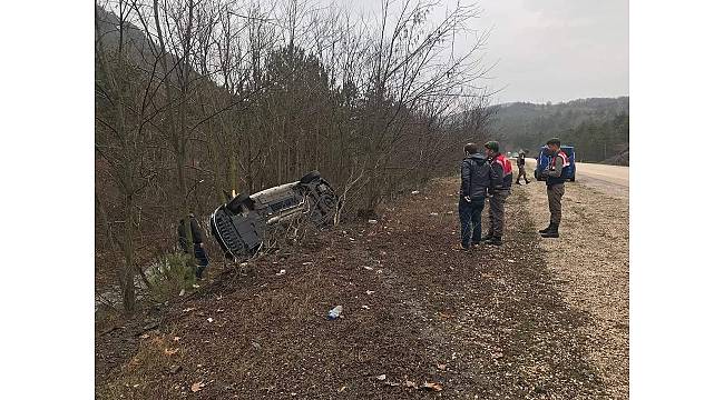 Yoldan çıkan araç ağaca çarptı