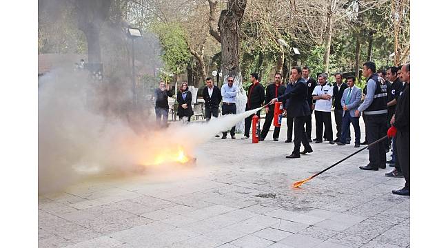 Gaziantep Öğretmenevi'nde yangın söndürme eğitimi verildi