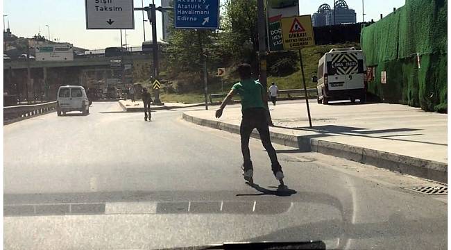 İstanbul'da trafikte tehlikeli yolculuklar kamerada