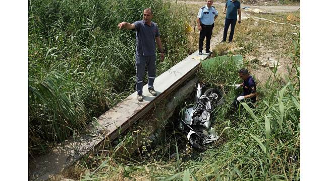 Aydın'da motosiklet kanala uçtu