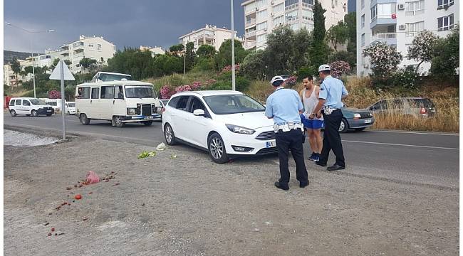 Kuşadası'nda trafik kazası; 1 yaralı
