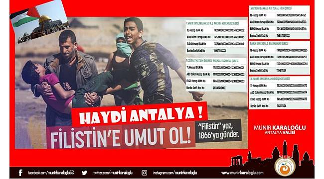 Vali Karaloğlu'ndan Filistin'e "Destek" çağrısı