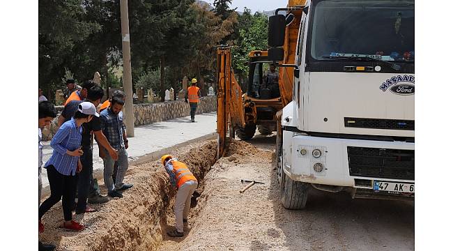Yeşilli'de doğalgaz çalışmaları başladı