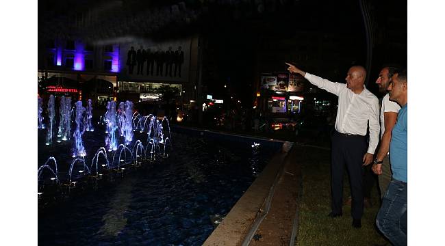Başkan Vekili Aksoy, fıskiyeli havuzu inceledi
