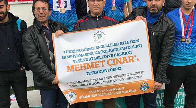 YEŞİLYURT GÖRME ENGELLİLER SPOR KULÜBÜ ATLETİZM TAKIMI, MADALYALARI TOPLADI