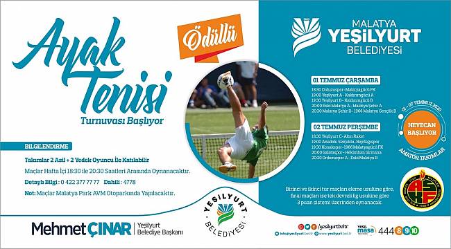 YEŞİLYURT BELEDİYESİ AYAK TENİSİ TURNUVASININ FİKSTÜR ÇEKİMİ YAPILDI