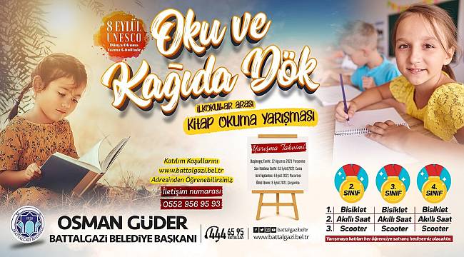 BATTALGAZİ BELEDİYESİ’NDEN ÖDÜLLÜ KİTAP OKUMA YARIŞMASI