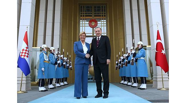 Cumhurbaşkanı Erdoğan, Hırvat Cumhurbaşkanı Kitaroviç&#39;i karşıladı