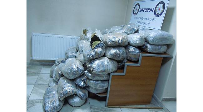 Erzurum'da 190 kilogram esrar ele geçirildi
