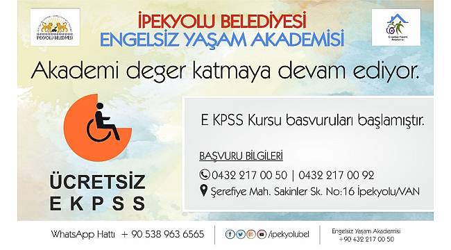 İpekyolu Belediyesinden EKPSS hazırlık kursu