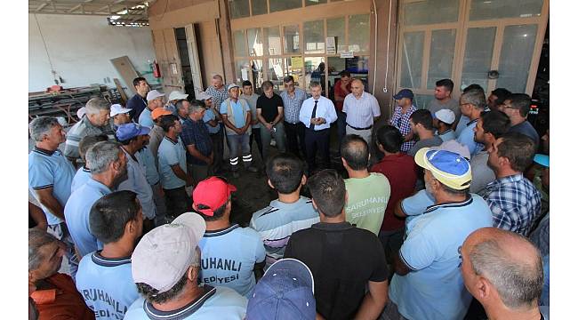 Saruhanlı'da taşeron işçiler kadro süreci hakkında bilgilendirildi