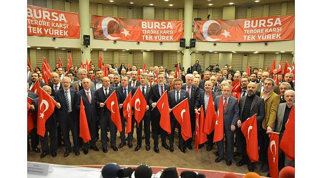 Bursa iş dünyası teröre karşı tek yürek oldu