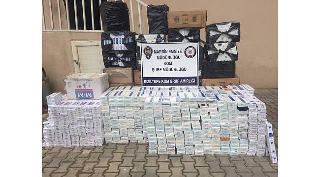 Kızıltepe'de 25200 paket gümrük kaçağı sigara yakalandı