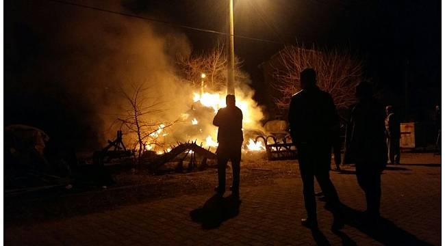 Tekirdağ'da balya yangını