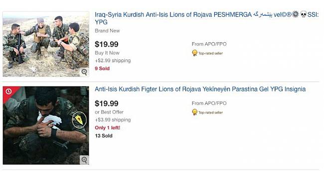 Uluslararası alışveriş siteleri PKK-PYD paçavraları satıyor