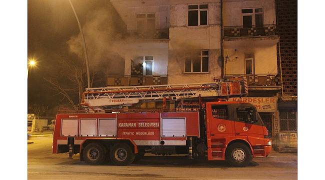 Karaman'da çıkan yangında dumandan etkilenen bir kişi hastaneye kaldırıldı