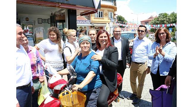 Başkan Çerçioğlu, Yenipazar'da motosikletle seçim çalışması yaptı
