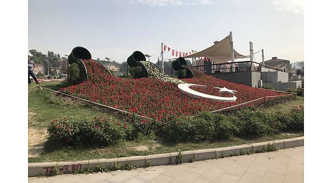 Karabük'te Türk bayrağı çiçek açtı
