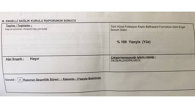 Yüzde yüz engelli ama evde bakım ücreti ödenmiyor