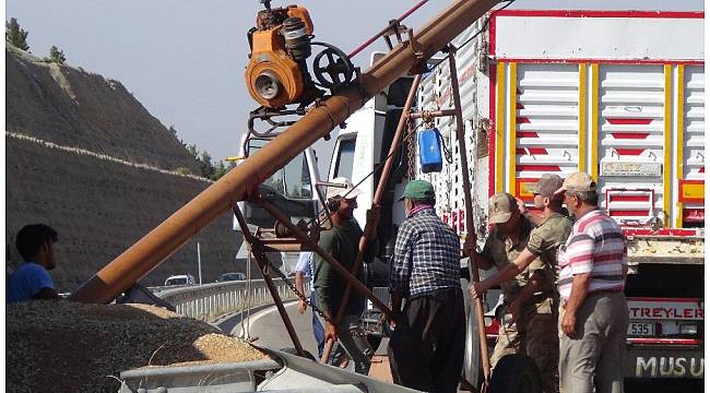 25 ton buğday çevreyoluna saçıldı