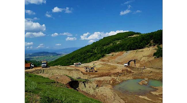 Çakırsu'daki göletin yapımı sürüyor