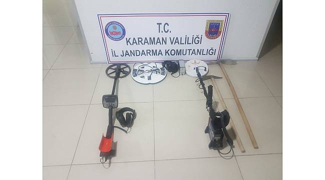 Karaman'da kaçak kazı yapan 2 kişi yakalandı