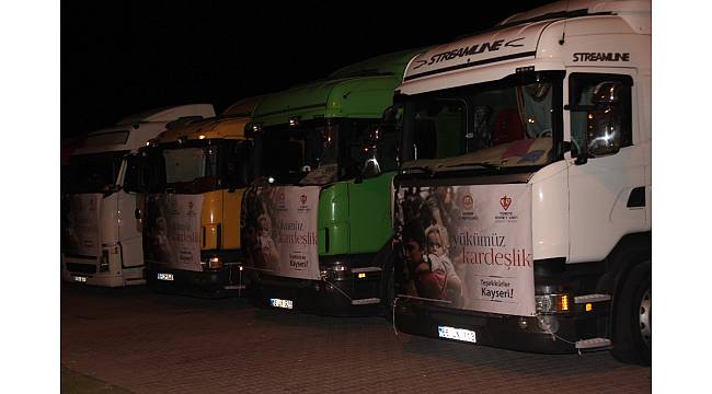 Kayseri'den Halep'e 11 tır yardım