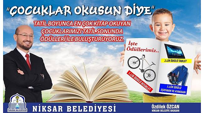 Niksar&#39;da kitap okuyan çocuklar ödüllendirilecek