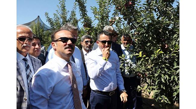 Bakan Pakdemirli, Yozgat&#39;ta meyve bahçesini gezdi