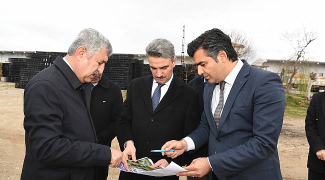 Vali Baruş ile yatırım ve hizmetleri gezen Başkan Polat