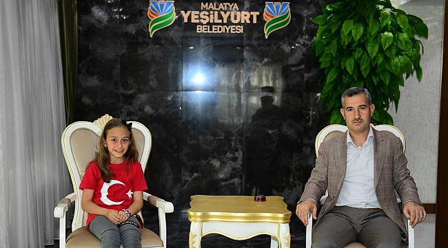 BAŞKAN ÇINAR, MİLLİ TAKIM SPORCUSU ELİF NAZ AKTAŞ’I MİSAFİR ETTİ