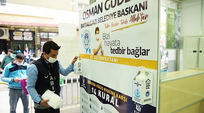BATTALGAZİ BELEDİYESİ’NDEN KAMU KURULUŞLARINA EL DEZENFEKTANI ÜNİTESİ