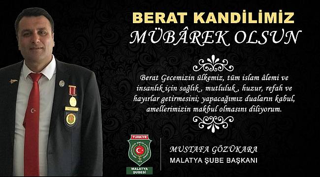Mustafa GÖZÜKARA'dan Berat Kandili Mesajı