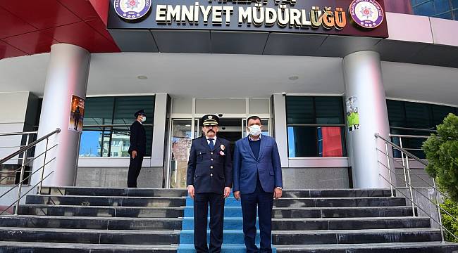 Başkan Gürkan Polis Teşkilatının 176. Kuruluş Yılı dolayısıyla İl Emniyet Müdürü Ercan Dağdeviren’i ziyaret etti
